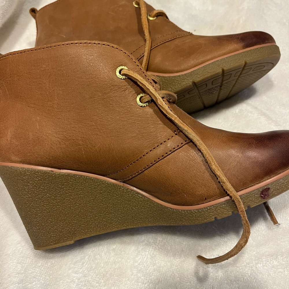 Sperry Brown Wedge Ankle Boots